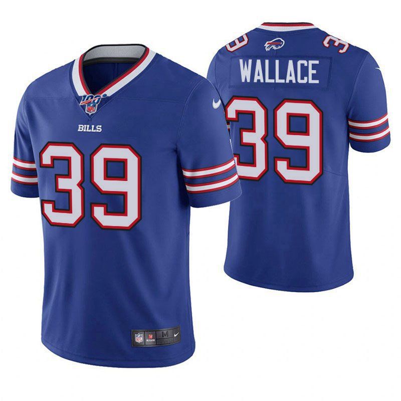 Men Buffalo Bills #39 Levi Wallace Nike Royal 100th Limited NFL Jersey